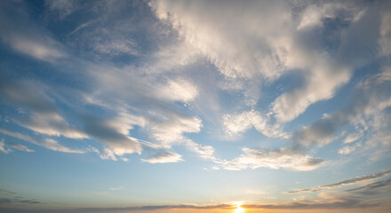 Beautiful sky at sunset, panorama