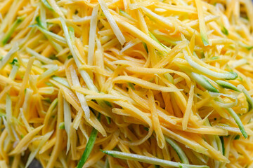 Minced mango for making spicy salad or mango salad.