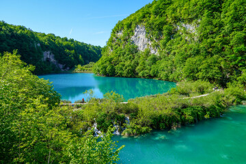 Fototapeta na wymiar Beautiful view in Plitvice Lakes National Park. Croatia 