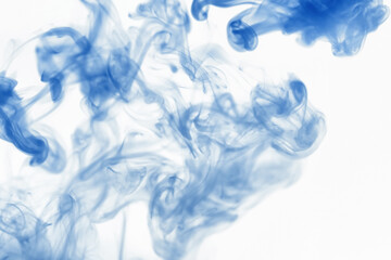 Puffs of paint in water. The dissolution of the dye in water. Water pollution. Concept art creativity.