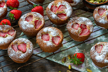 Strawberry and pistachio friands