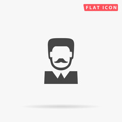 Man avatar flat vector icon. Hand drawn style design illustrations