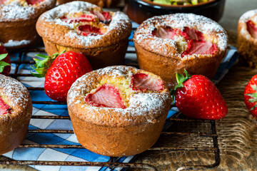 Strawberry and pistachio friands