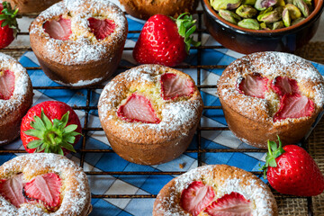 Strawberry and pistachio friands