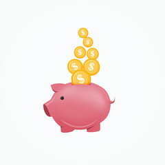 Graphic illustration of Piggy bank.