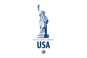 Vector icon of the Statue of Liberty of the United States