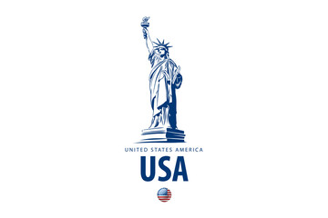 Vector icon of the Statue of Liberty of the United States © butenkow