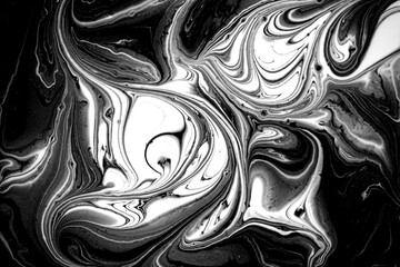 Black and white abstract marble liquid background