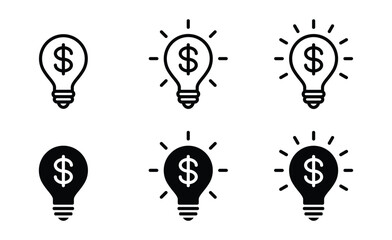 Light bulb with dollar symbol icon vector
