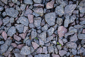 Сose-up of a road made of crushed stones