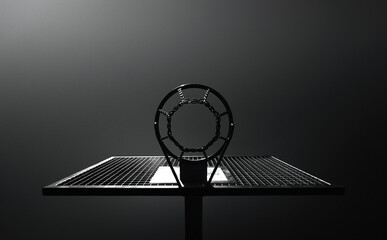 Michael Jordan Basketball Sport Panorama Poster - Baskteballkorb als Silhouette im minimalistischen...