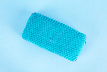 Eraser on blue background