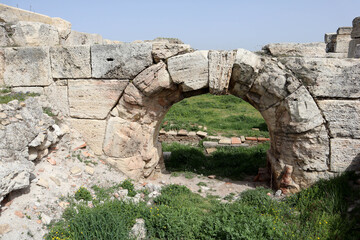 Fototapeta na wymiar ruins of ancient city Laodicea on the Lycus in Turkey - romans baths