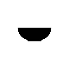 Plate or bowl solid black icon. Soup. Ceramic bowl. Lunch concept. Trendy flat isolated symbol sign can be used for: illustration, logo, mobile, app, design, web, dev, ui, ux, gui. Vector EPS 10