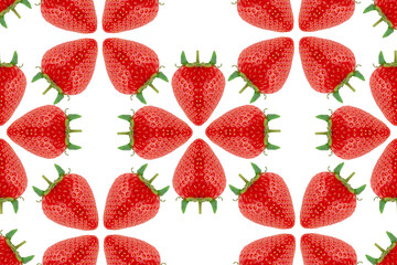 Strawberry background. Many strawberries on white background. Seasonal berry.