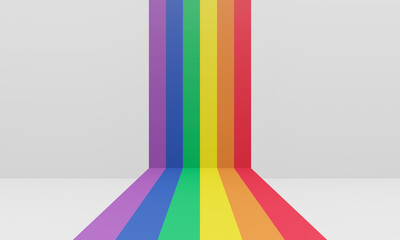 3D illustration. Rainbow LGBTQ+ stage.