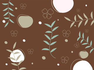 Abstract Floral Brown Background Can Be Used As Poster Design.