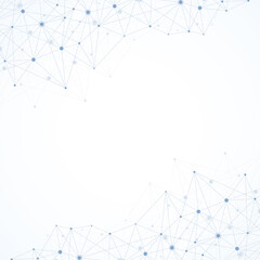 Abstract plexus background with connected lines and dots. Wave flow. Plexus geometric effect Big data with compounds. Lines plexus, minimal array. Digital data visualization, illustration