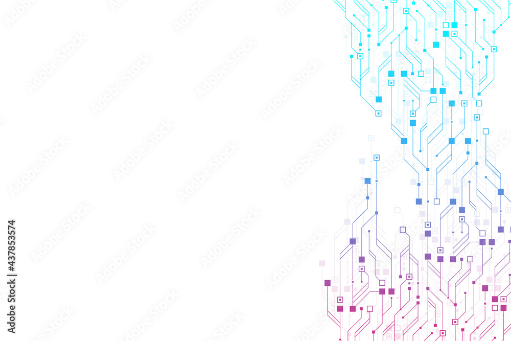 Aufkleber Technology abstract circuit board texture background. High-tech futuristic circuit board banner wallpaper. Digital data. Engineering electronic motherboard illustration