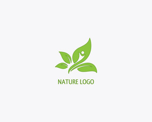 Nature logo design template health logo leave