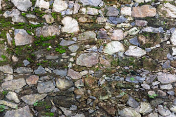 Texture of different stones, background in natural colors.