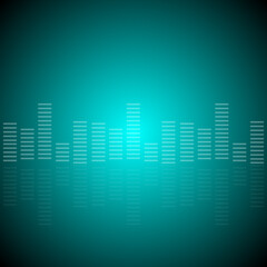 Music Equalizer Background In Cyan Color.