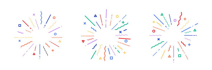 starburst geometric modern explosion vector illustration. colorful sunburst on white background. isolatedcolor star burst - obrazy, fototapety, plakaty