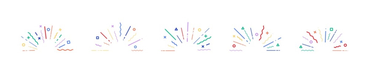 starburst geometric modern explosion vector illustration. colorful sunburst on white background. isolatedcolor star burst