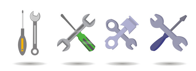 service vector clip art set. repair, wrench, screwdriver flat. service vector clip art set. repair, wrench, screwdriver flat. service vector clip art set. repair, wrench, screwdriver flat.