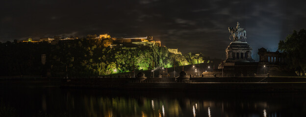 Deutsches Eck Panorama mit Festung Ehrenbreitstein