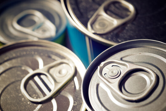 Cans close up