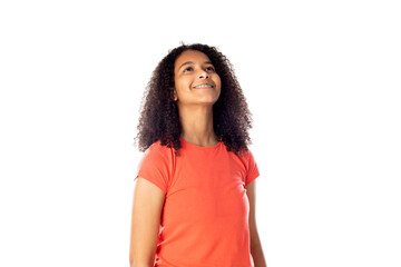 Mixed Race Girl With cute Afro Hair