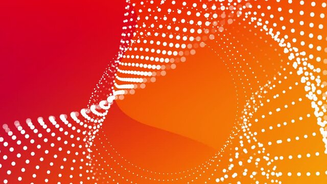Colorful background with dotted light tunnel in 4k video.