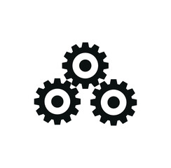 cogwheels icon on white background
