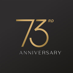 73rd anniversary celebration logotype with elegant number shiny gold design