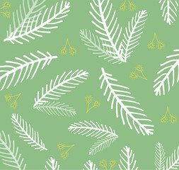 seamless pattern with branches of leaves