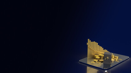 The vault safe and gold coins on tablet for business concept 3d rendering.