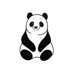Cartoon panda illustration. Childish print for nursery, kids apparel, poster, postcard, pattern.