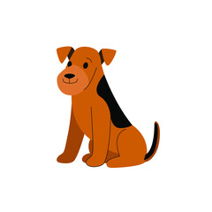 Schnauzer. Cute dog character. Vector illustration in cartoon style for poster, postcard.