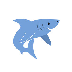 Cute shark - cartoon animal character. Vector illustration in flat style isolated on white background.