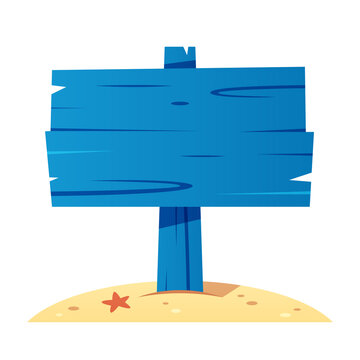 recommend clip art: Single blank signpost on beach sand vector isolated illustration