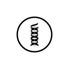 creative DNA icon vector in circle