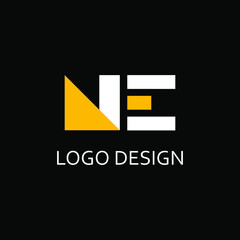ne letter for logo design, n and e letter logo design template - obrazy, fototapety, plakaty