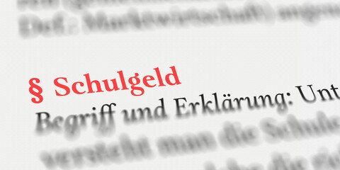 Schulgeld rechtlich erklärt mit Paragraph Zeichen
