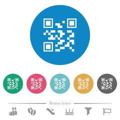 QR code flat round icons