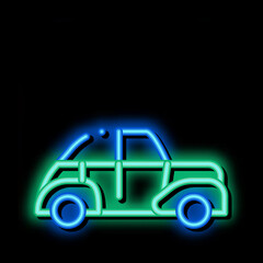 Classical Car neon light sign vector. Glowing bright icon Classical Car sign. transparent symbol illustration