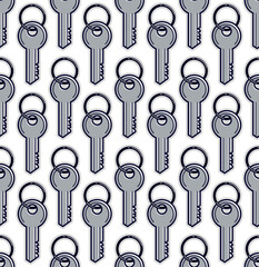 Keys seamless vector wallpaper, a lot of turnkeys endless pattern background pic.