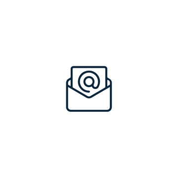 Outline email icon. Open envelope pictogram. Line mail symbol for website design, mobile application,