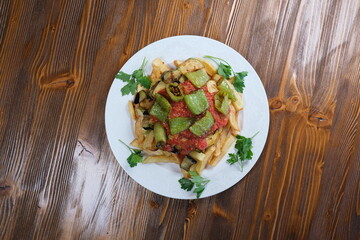 fry snack potato green chili