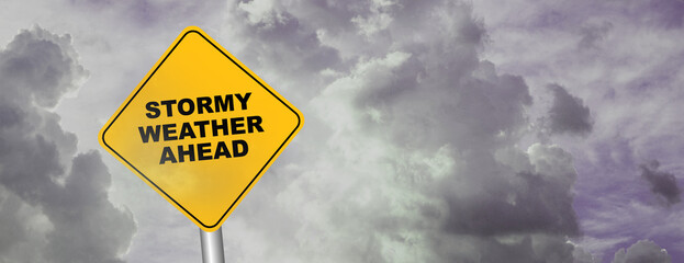 bad weather ahead sign vector	